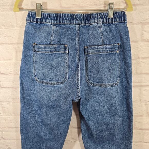 W Mica Los Angeles HIGH RISE UTILITY BF JOGGER Elastic Waist Denim Pants Size S - Picture 5 of 9